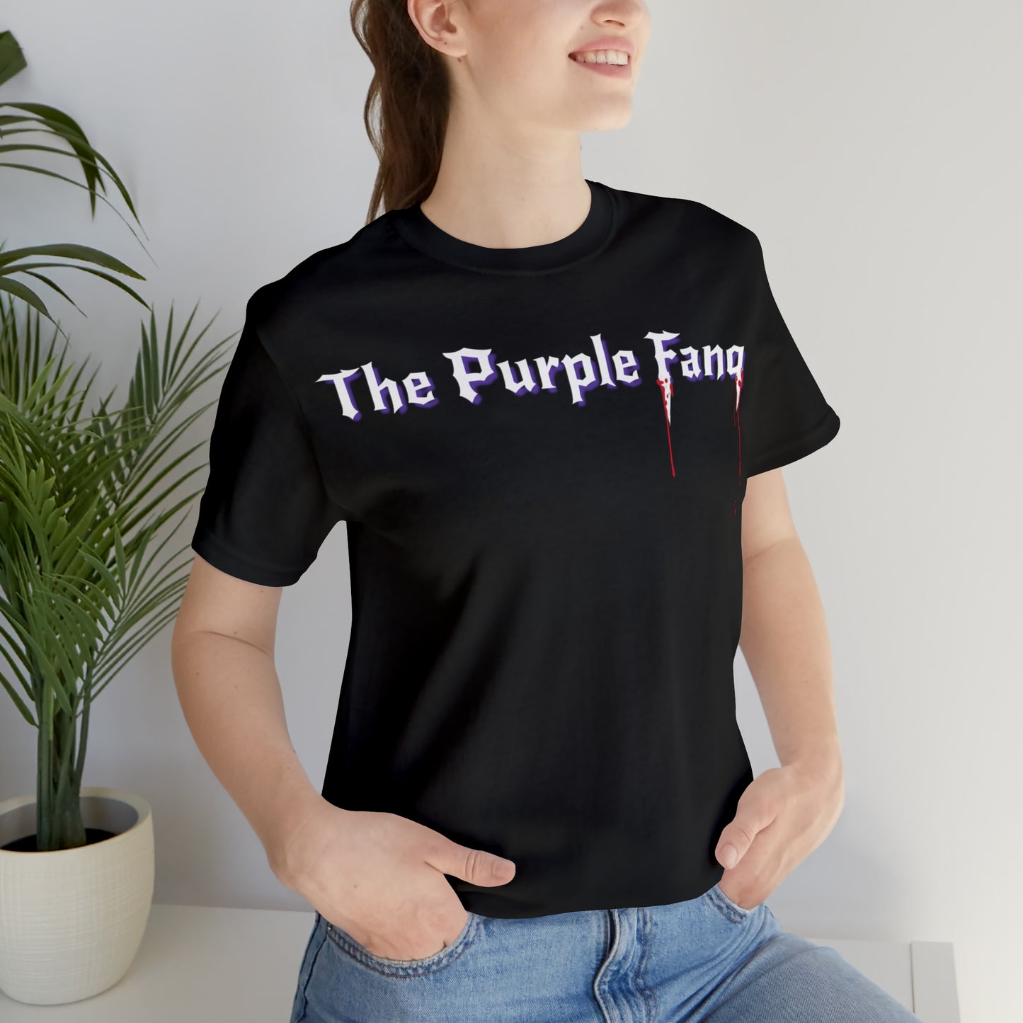 the purple Fang unisex t-shirt
