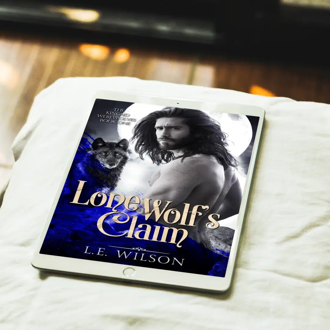 Lone Wolfs Claim ebook cover on ipad- lifestyle image